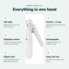 SmoothPaw 2-in-1 Nail Clipper & Grinder for Dogs and Cats, Rechargeable