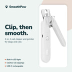 SmoothPaw 2-in-1 Nail Clipper & Grinder for Dogs and Cats, Rechargeable